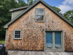 before cedar shake pressure washing